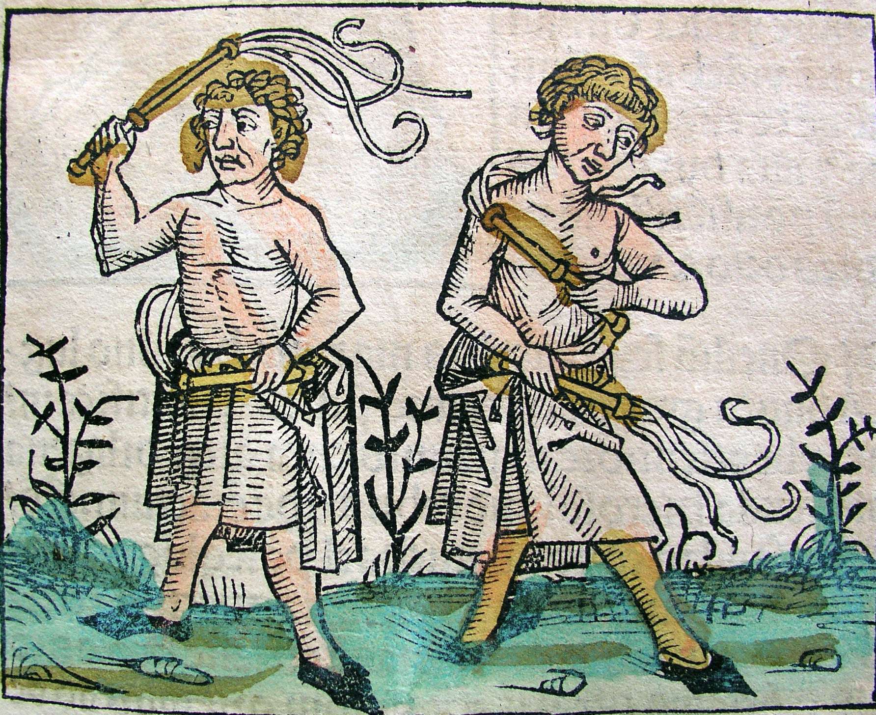Woodcut of flagellants from the Nuremberg Chronicle of 1493.