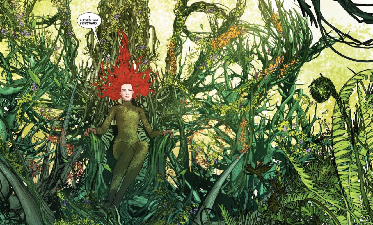 Poison Ivy letting Batman know that she’s won.