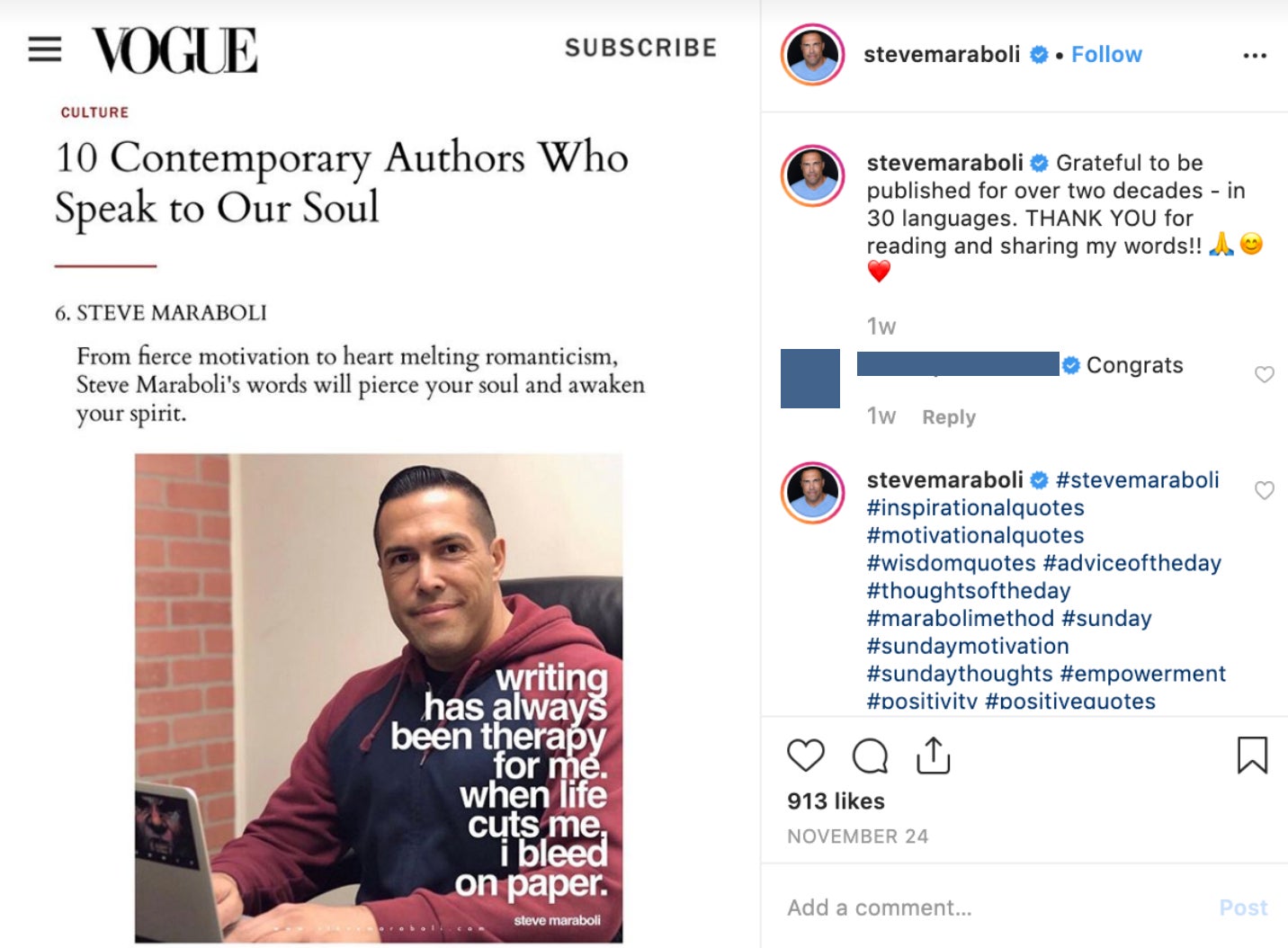 A “screenshot” of a Vogue article that does not exist. 