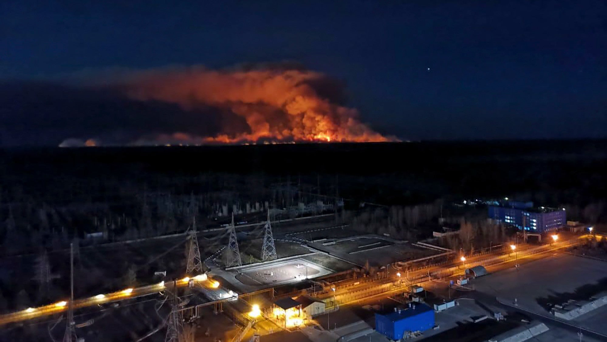 Fires coming closer to the Chernobyl Power Plant on Friday, April 10, 2020.