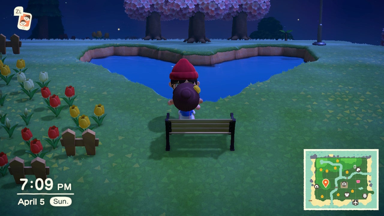 There’s no real way to kiss in Animal Crossing, so this is as close as me it gets for me and my fiancé.