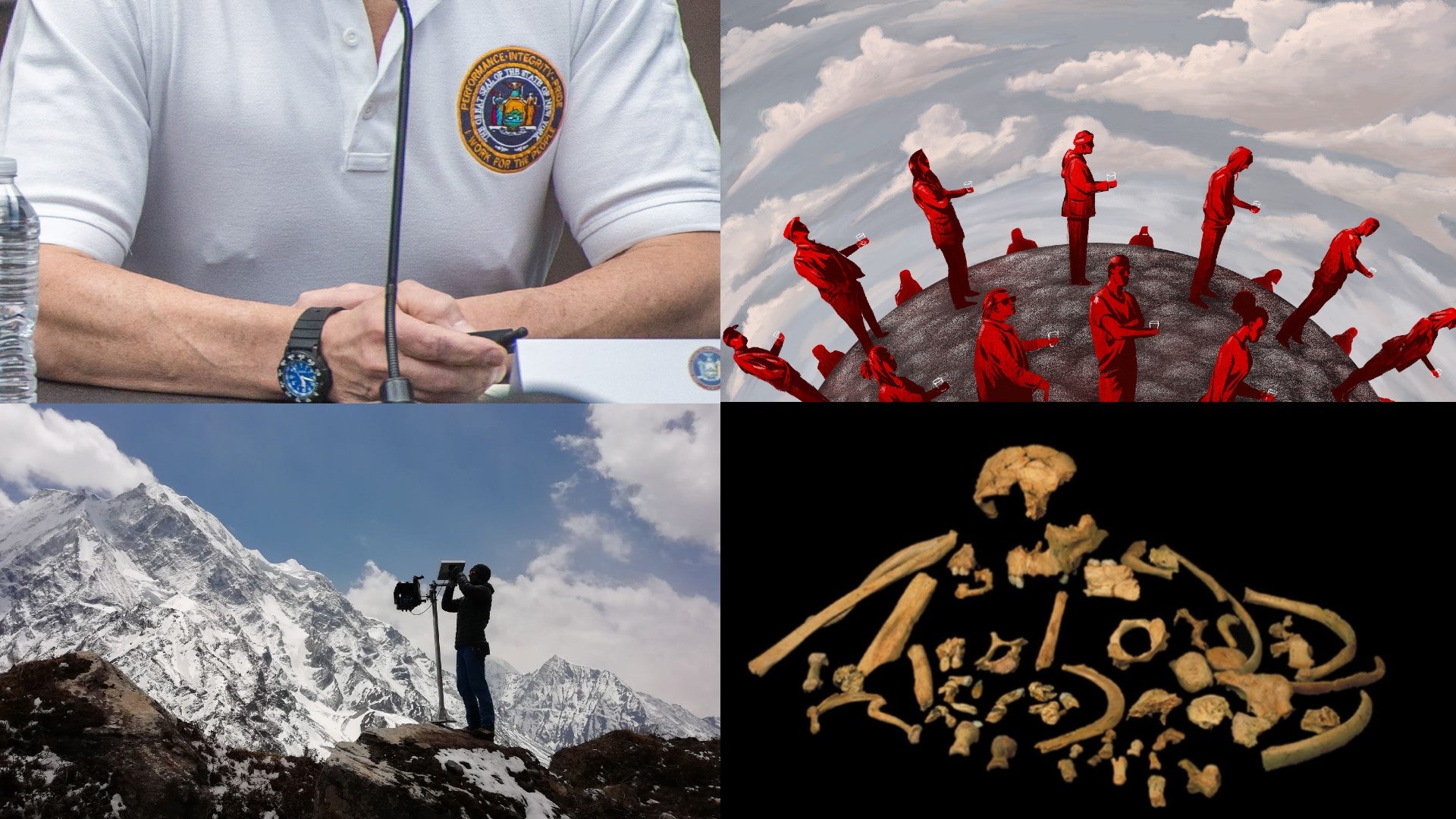 Clockwise from top left: Office of Governor Andrew M. Cuomo, Jim Cooke (Gizmodo), Marin Kneib (HIMAL group, WSL) and José María Bermúdez de Castro.