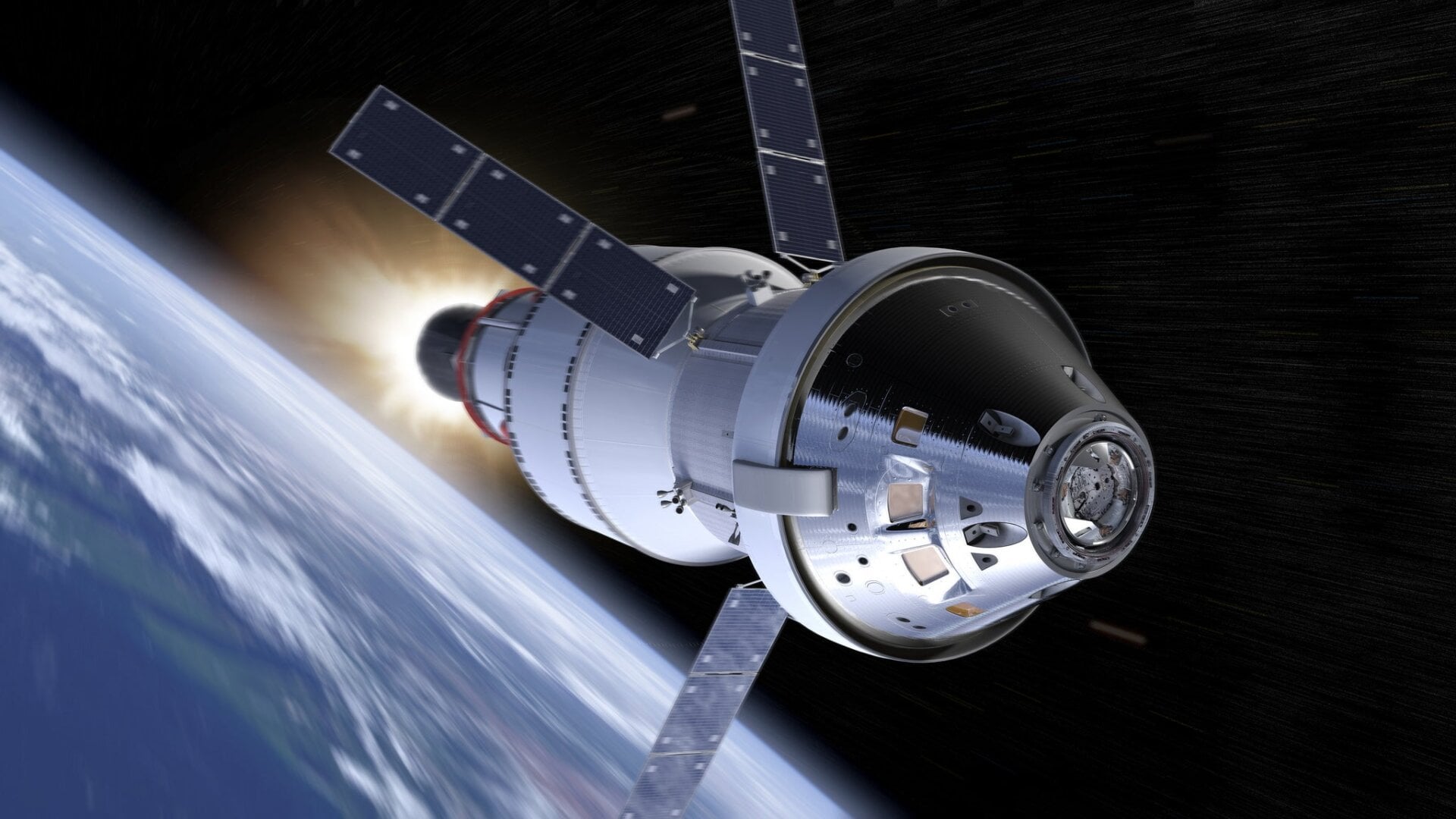 Conceptual image of the Orion spacecraft, which will deliver astronauts to the Moon.