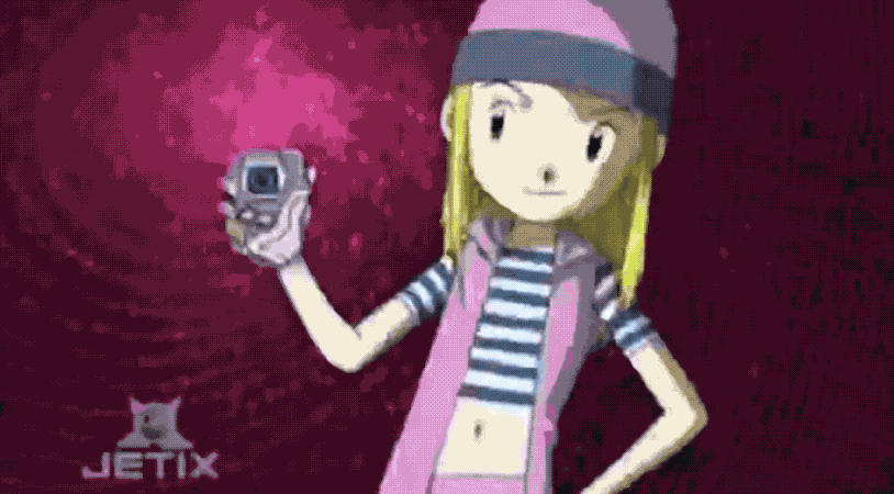 Zoe transforming into Zephyrmon.