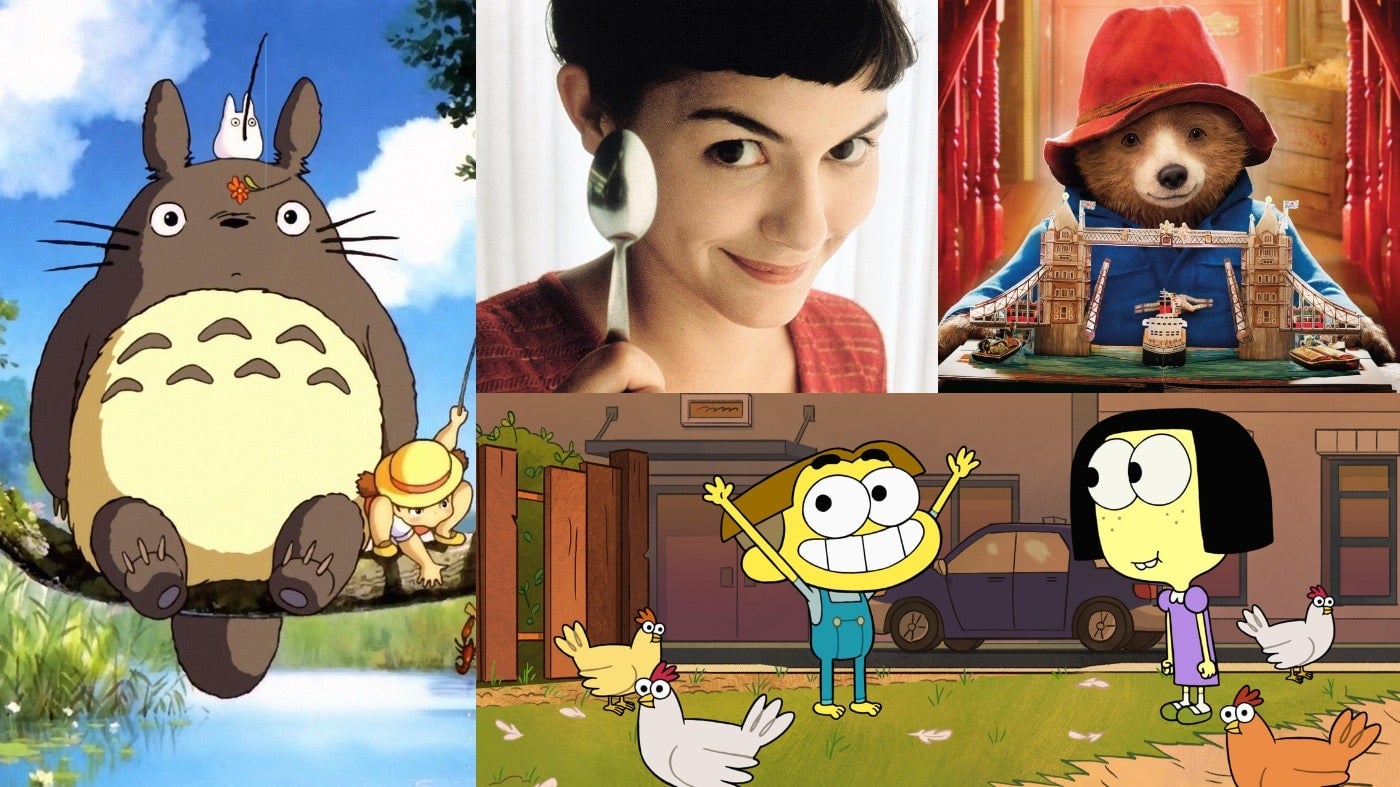Clockwise from left: My Neighbor Totoro, Amélie, Paddington 2, and Big City Greens.
