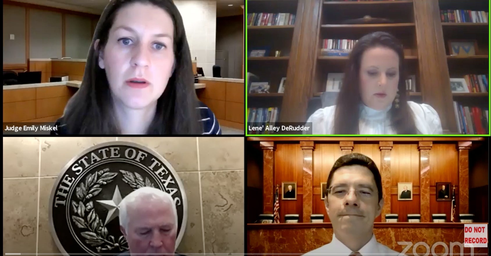 A screencap from Collin County District Court Judge Emily Miskel’s YouTube channel.