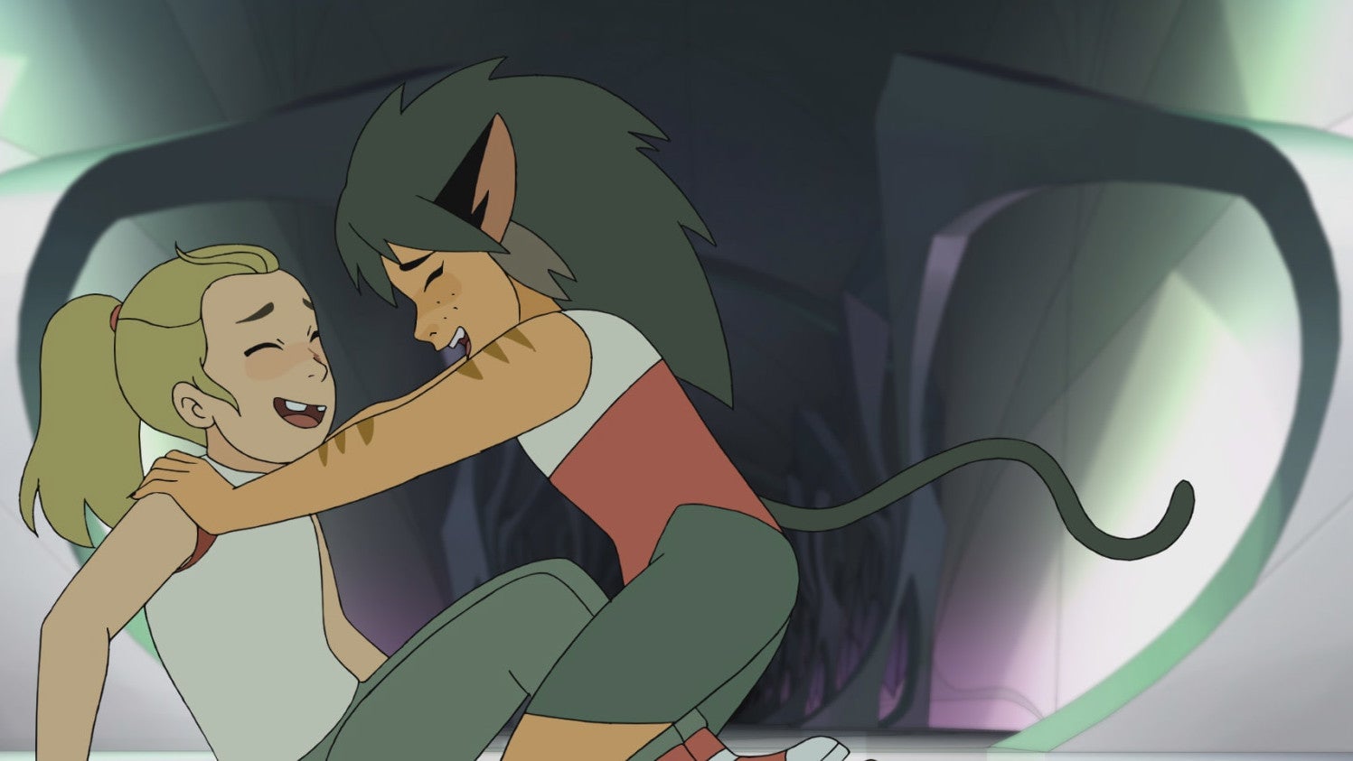 This final season is really about Adora and Catra, who we see here in a flashback of happier times.