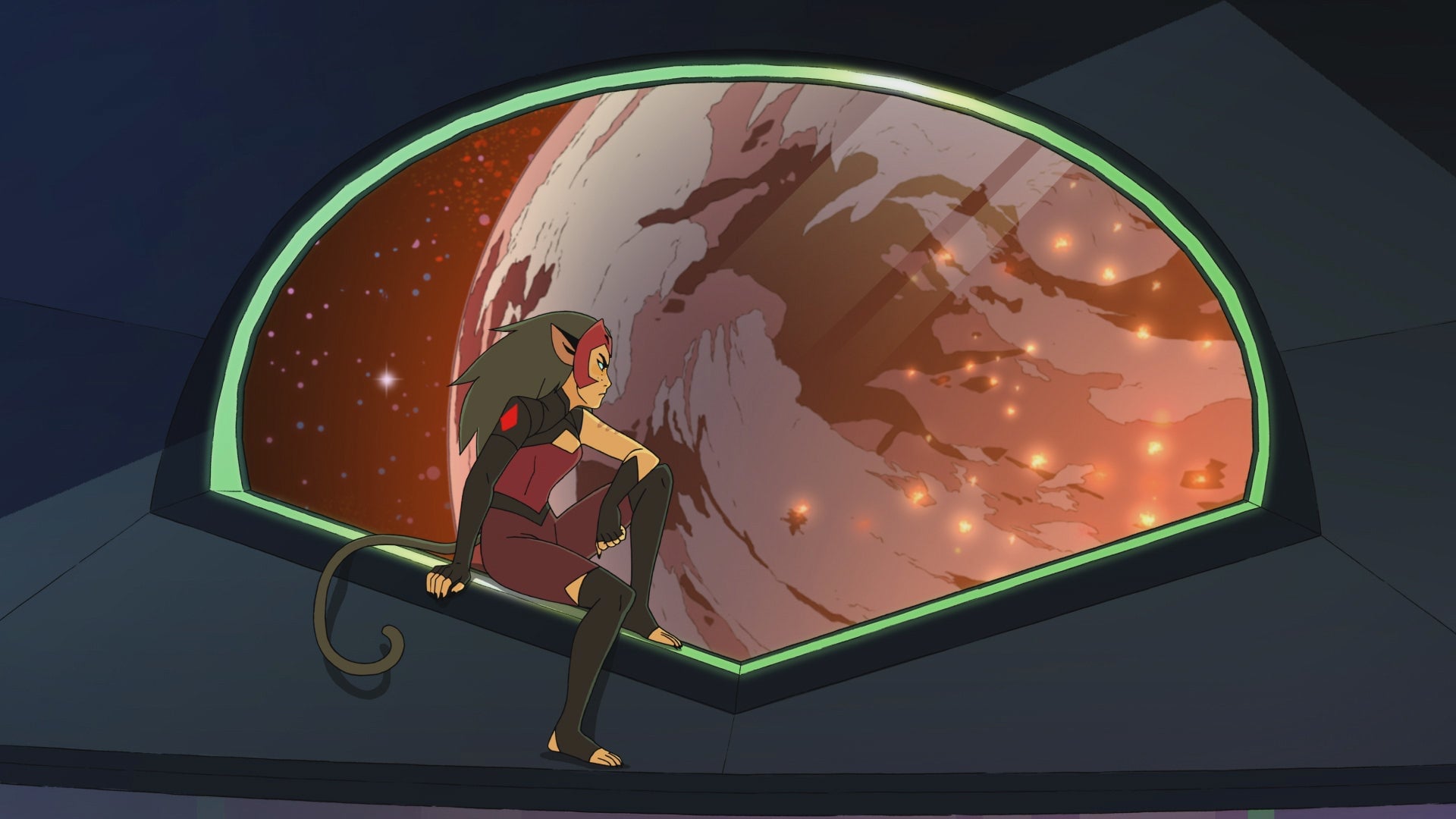 Catra looks out on a world in turmoil.
