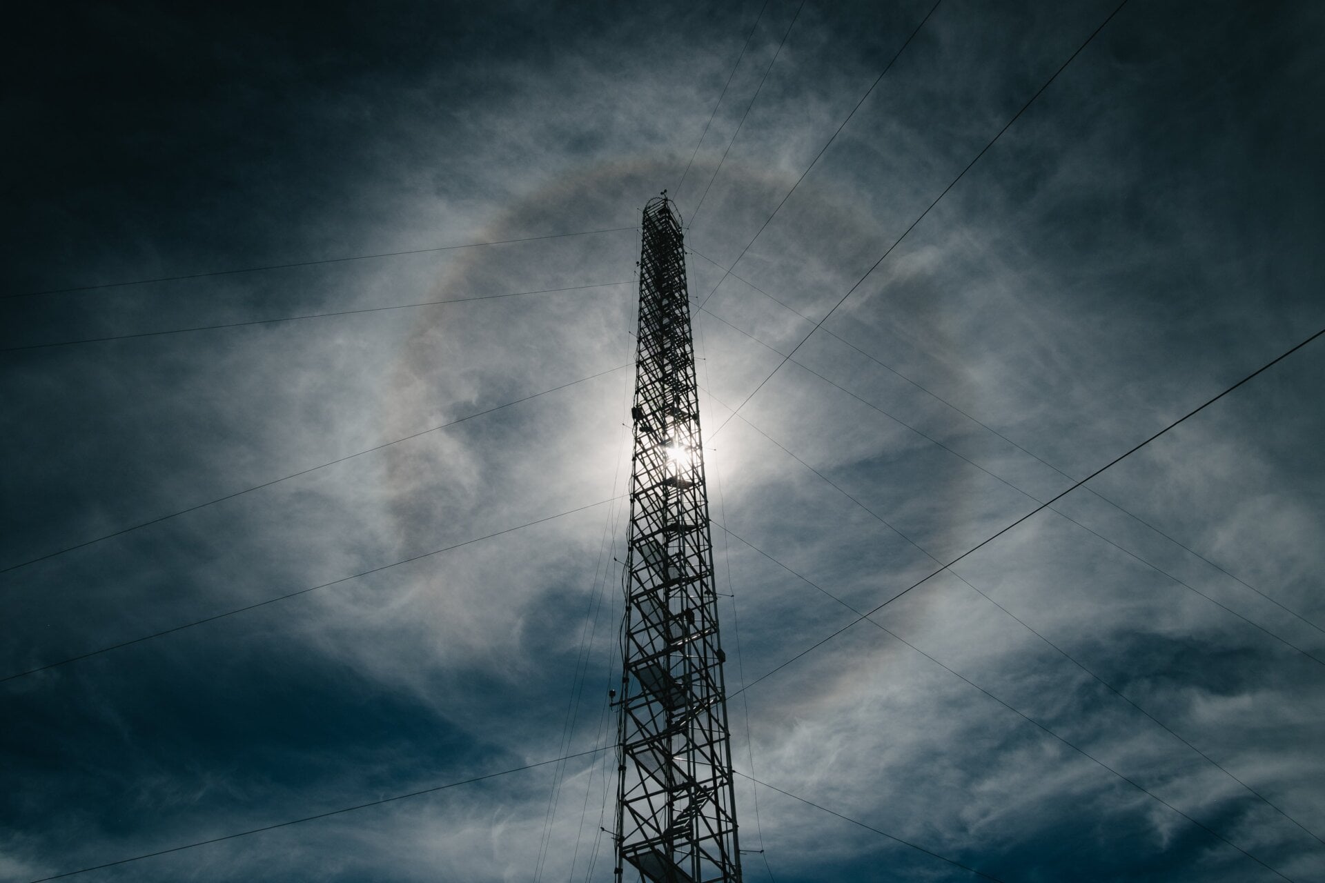 A tower at Mauna Loa Observatory that samples various atmospheric gases.