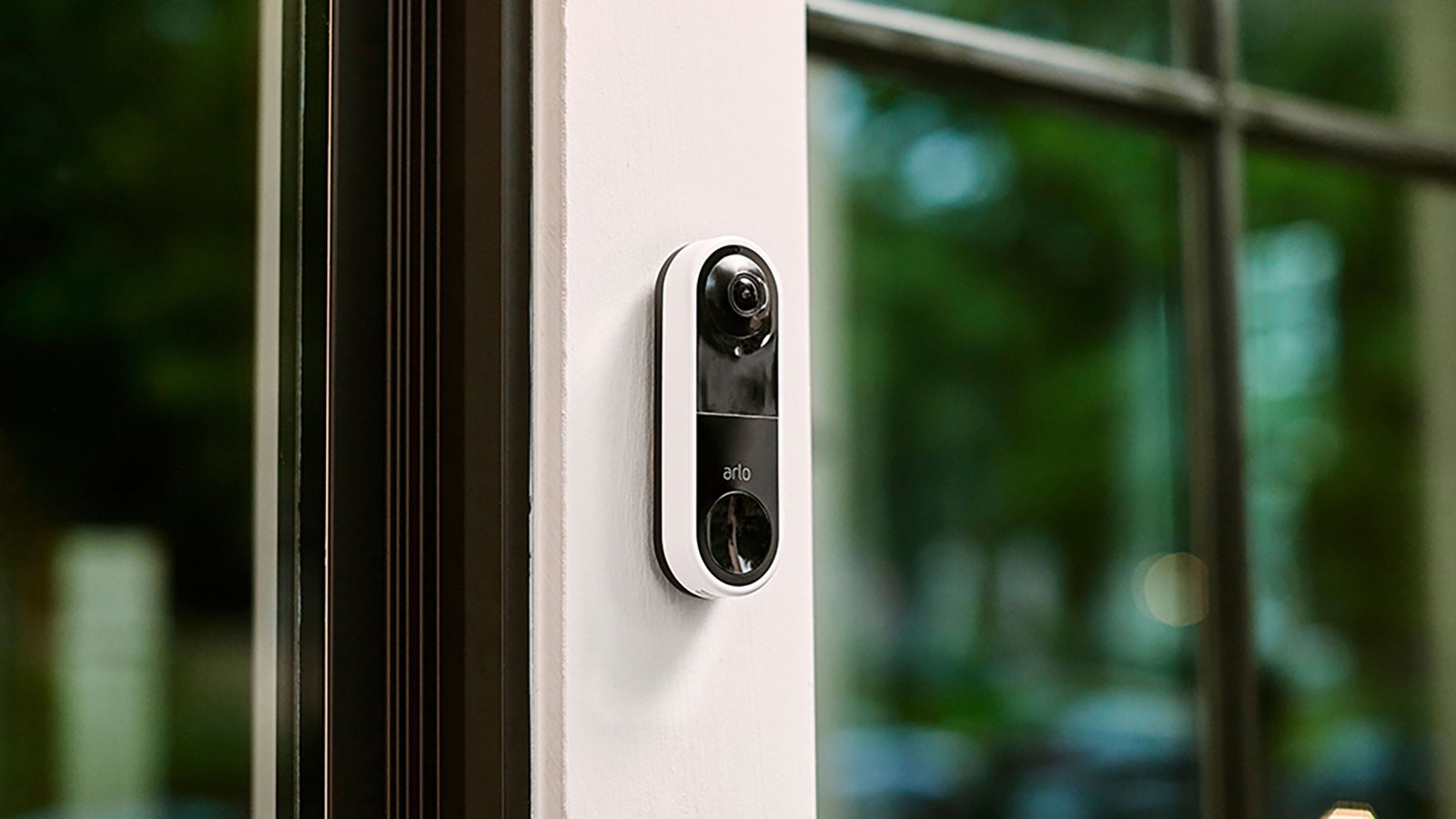 Keep an eye on the front door with a video doorbell like this Arlo one.