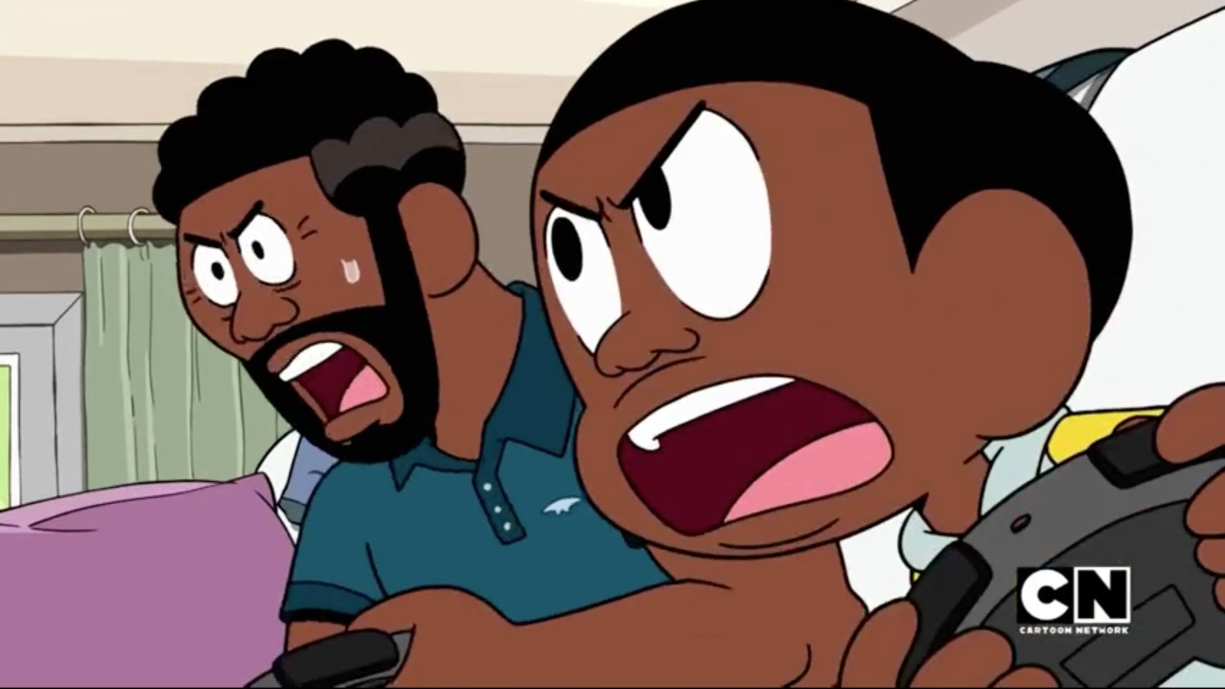 Duan and Craig locked in an epic video game battle.