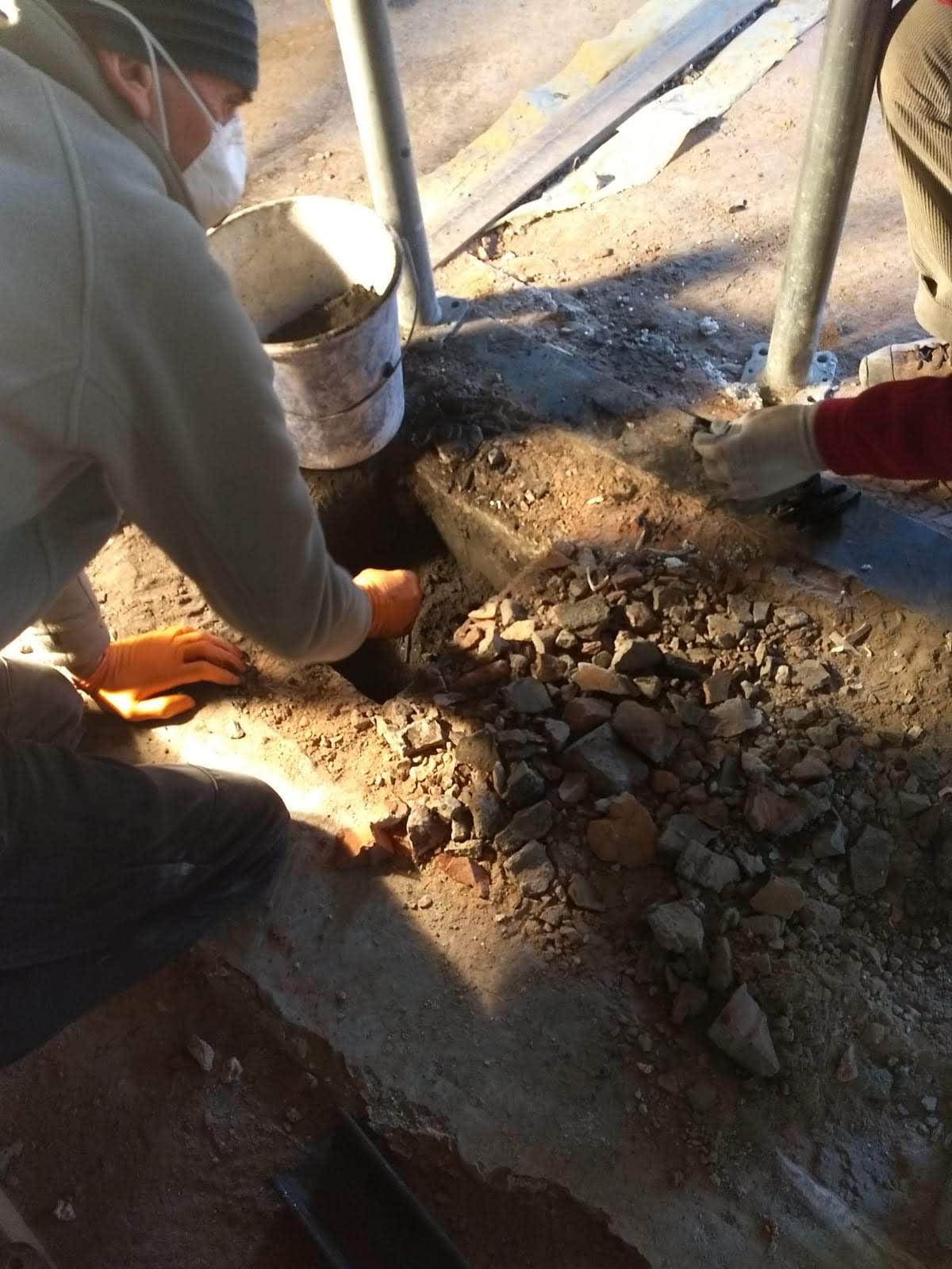 The objects were found within the chimney flue.