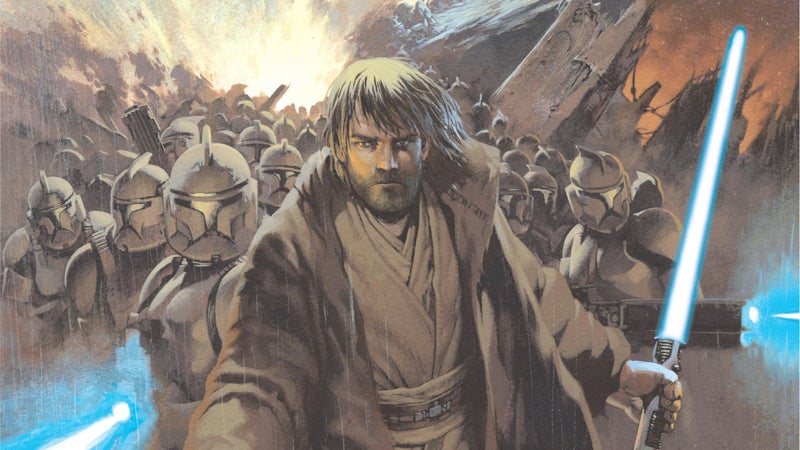 A battered Obi-Wan trudges through hell on Jabiim.