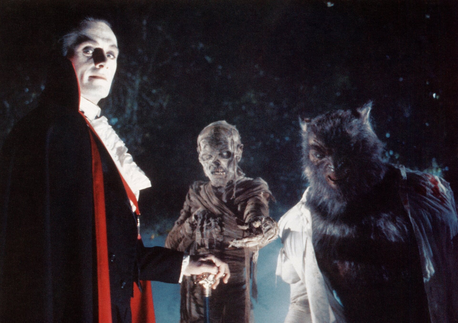 Dracula, Mummy, and Wolfman.