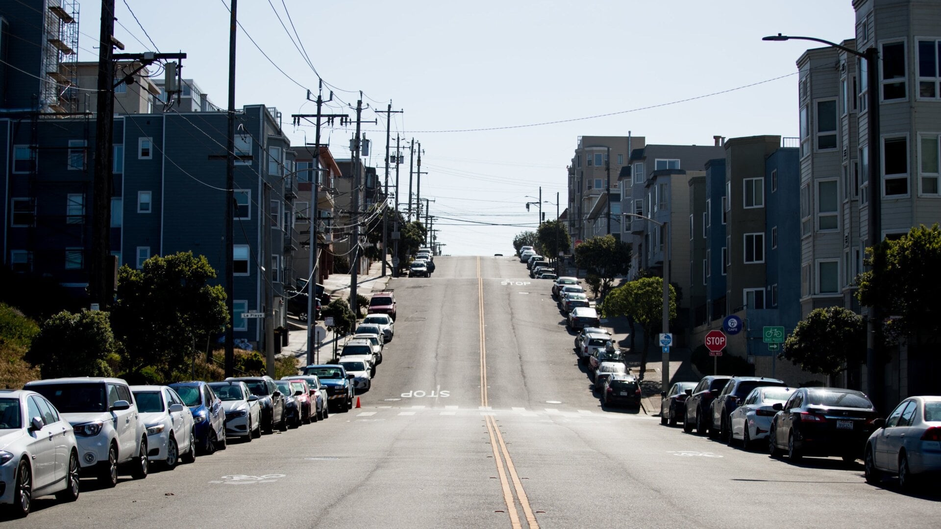 Traffic-free streets in San Francisco.