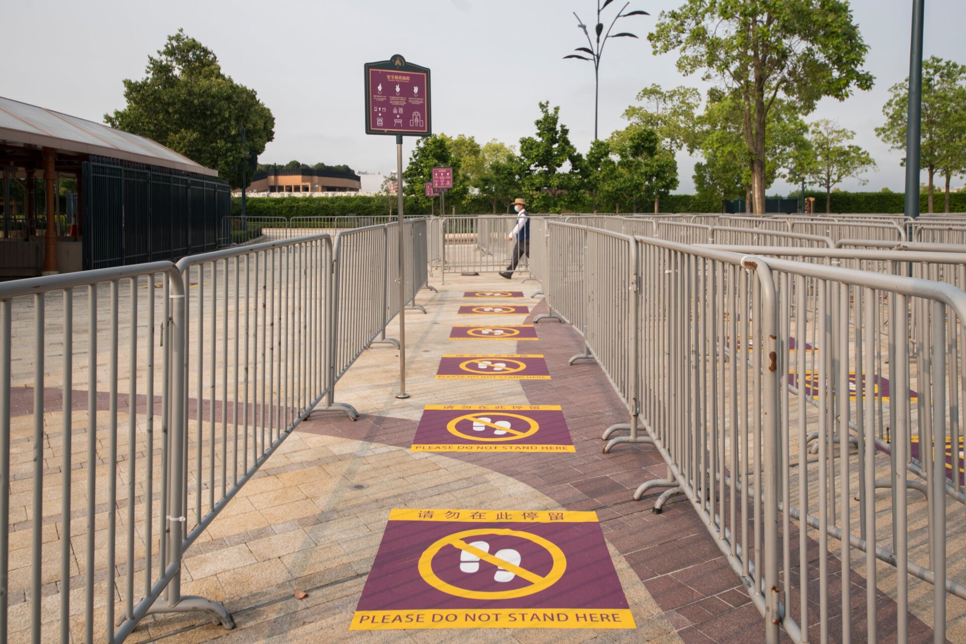 Shanghai Disneyland sets up “social distancing” queues for imminent reopening on May 04, 2020 in Shanghai, China.