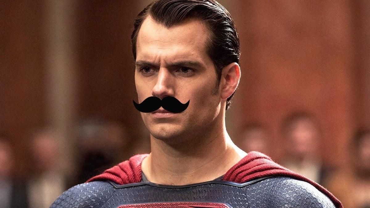Henry Cavill (and mustache) as Superman.