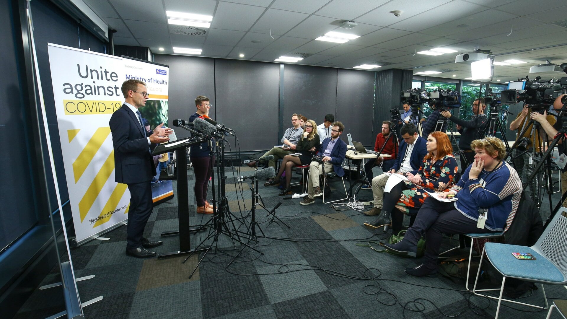 Director-General of Health Dr. Ashley Bloomfield speaks to media during a press conference at the Ministry of Health on June 16, 2020 in Wellington, New Zealand.