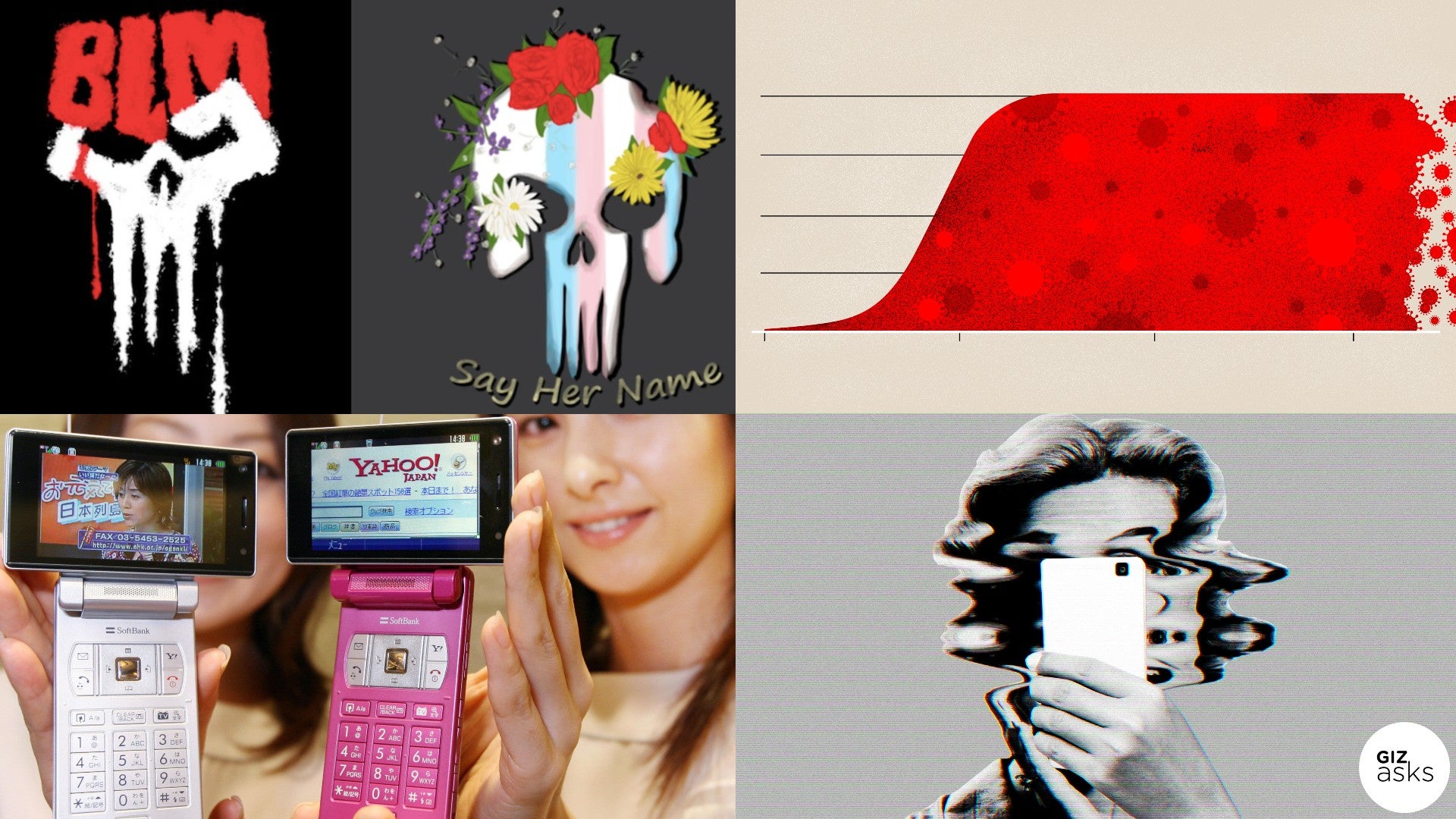 Clockwise from top left: Don Nguyen, Nate Powell (Skulls For Justice); Jim Cooke (Gizmodo); Elena Scotti (Photos: Getty Images, Shutterstock); Getty Images.