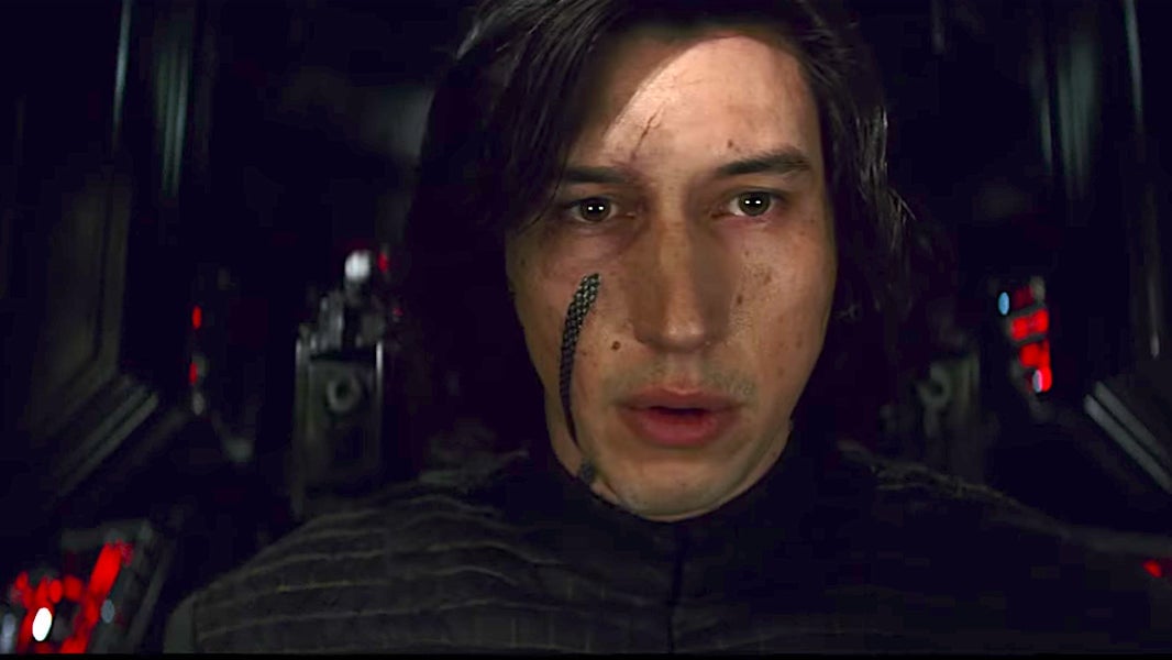 Adam Driver as Kylo Ren.