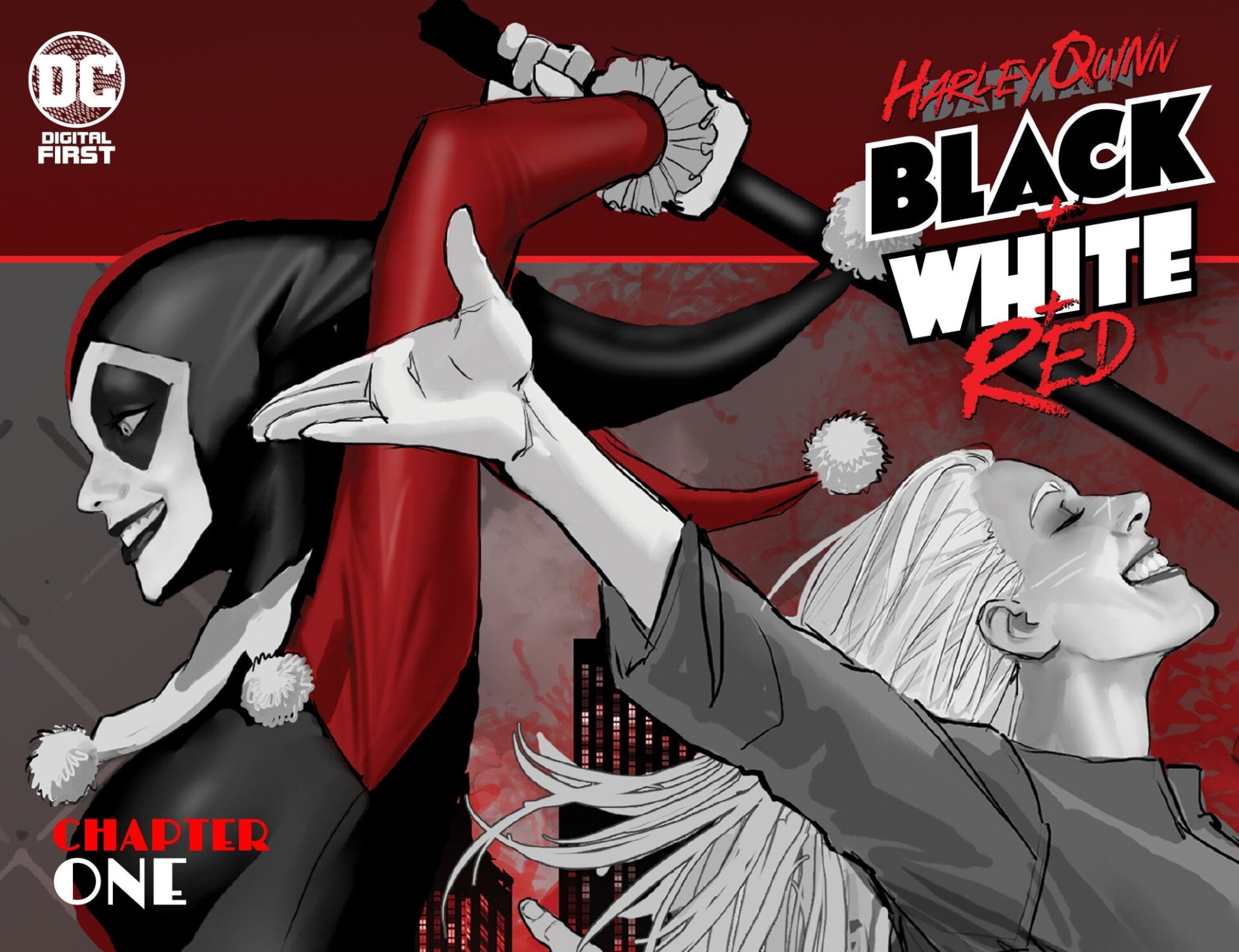 The cover of Harley Quinn: Black + White + Red