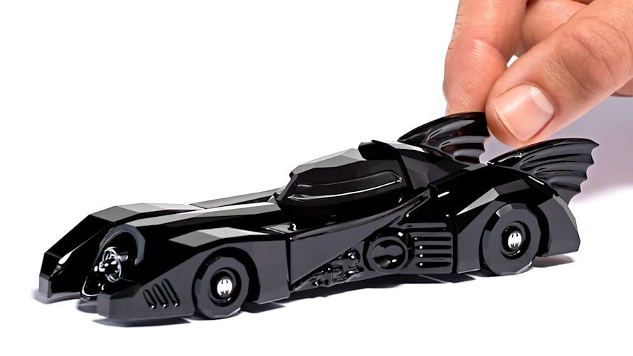 Although it’s roughly the size of a Hot Wheels toy, you’ll want to resist the urge to play with this Batmobile.
