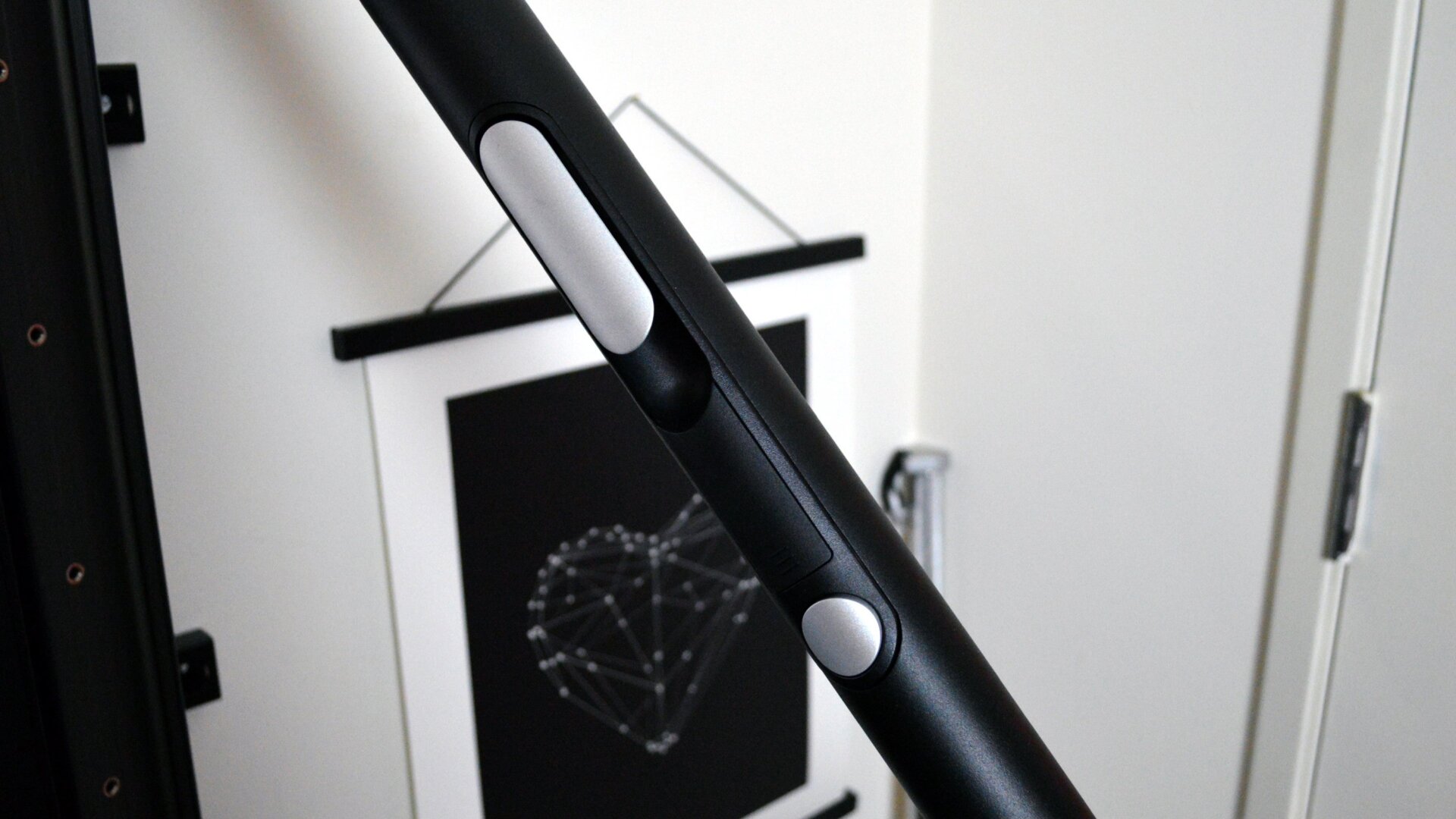 You can rotate the arms when not in use, and there are a few buttons for adjustment.