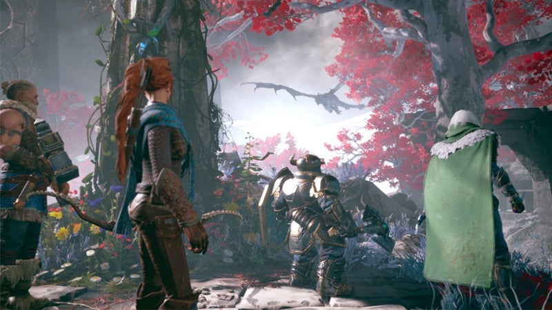  Wulfgar, Cattie-Brie, Bruenor, and Drizzt as briefly glimpsed in Dark Alliance’s reveal trailer. 