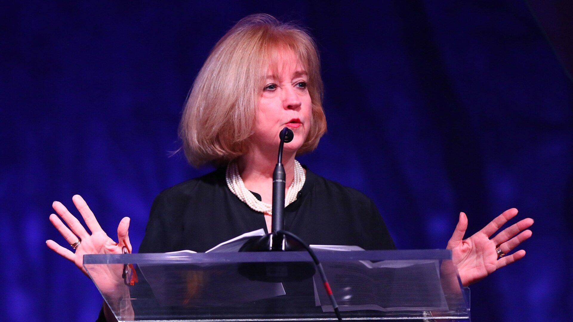 St. Louis city Mayor Lyda Krewson, pictured here at a 2017 gala in the city, revealed the names and addresses of several demonstrators pushing for police reform during a Friday townhall on Facebook Live.