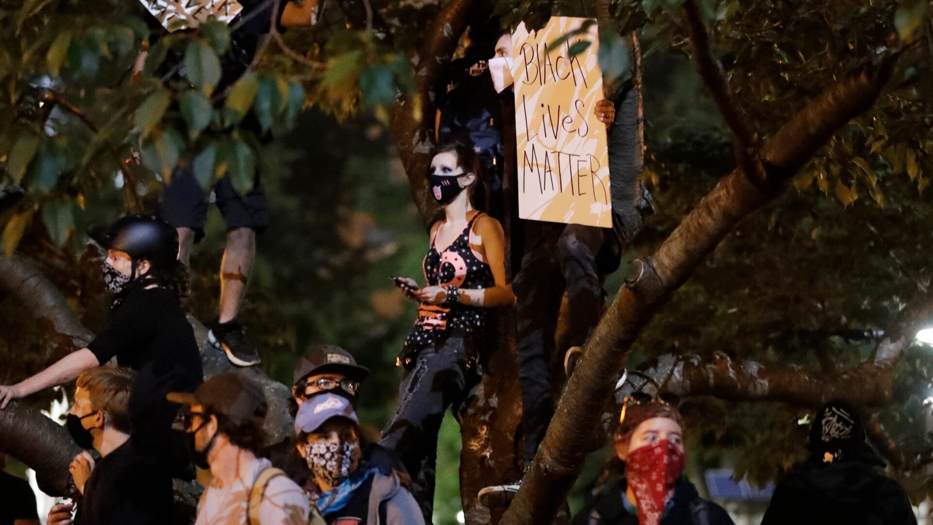 Protesters in Louisville, Kentucky on June 1, 2020.