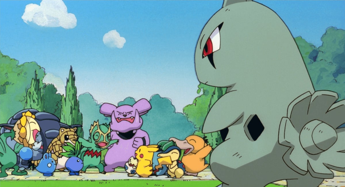 Larvitar in the midst of considering whether or not to hold a grudge.