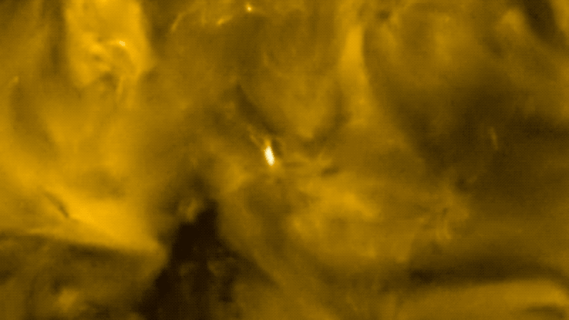 Close-up video showing a campfire flare in action. 