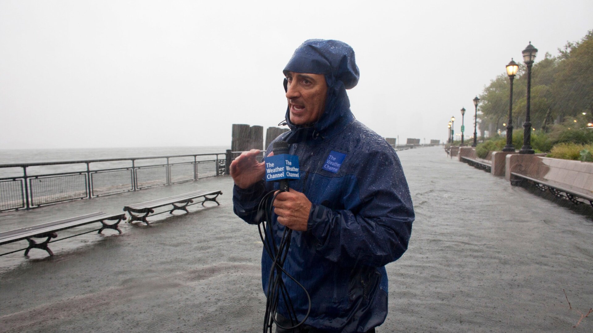 Jim Cantore, an on-camera meteorologist for The Weather Channel, reports on Hurricane Irene.