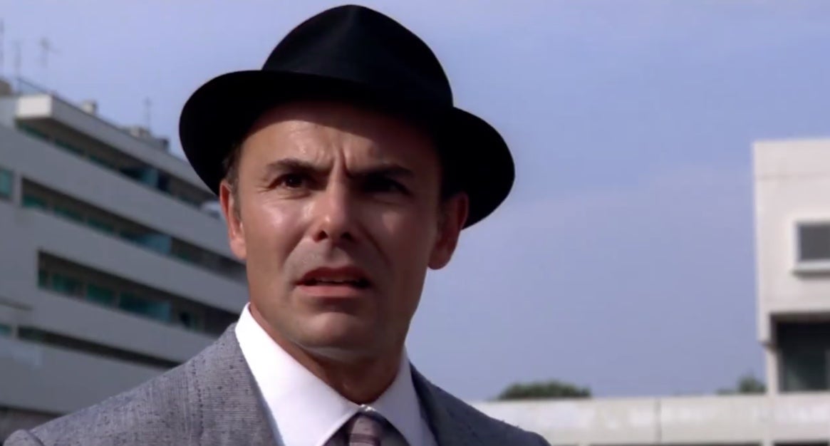 John Saxon and his jaunty hat in Tenebre.