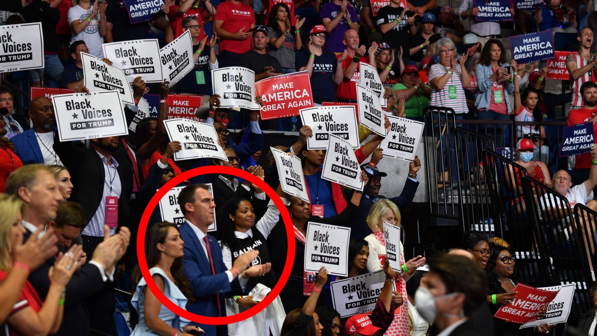 Oklahoma Governor Kevin Stitt at President Donald Trump’s June 20, 2020 rally in Tulsa.