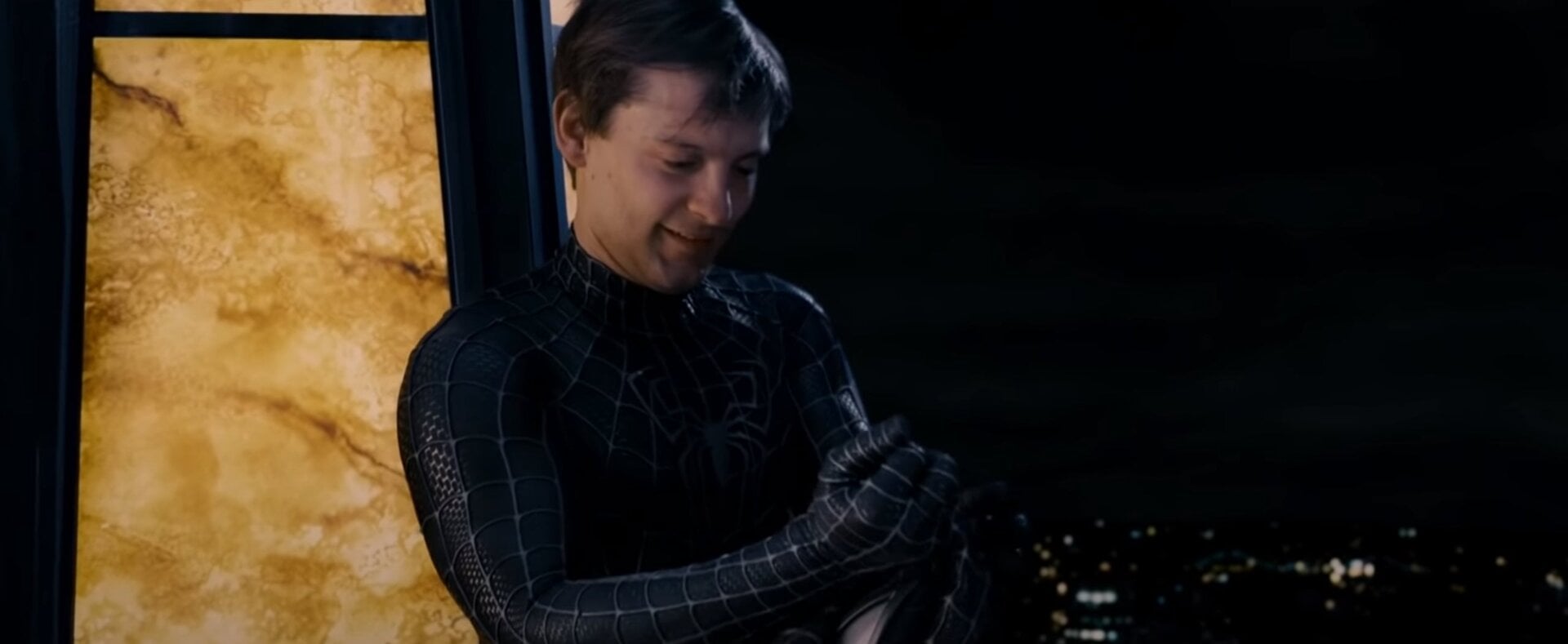 A mask off moment for Peter, literally and metaphorically.