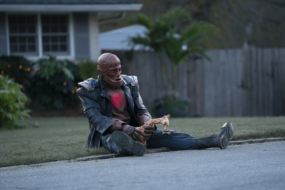 Robotman having a rough go of it.