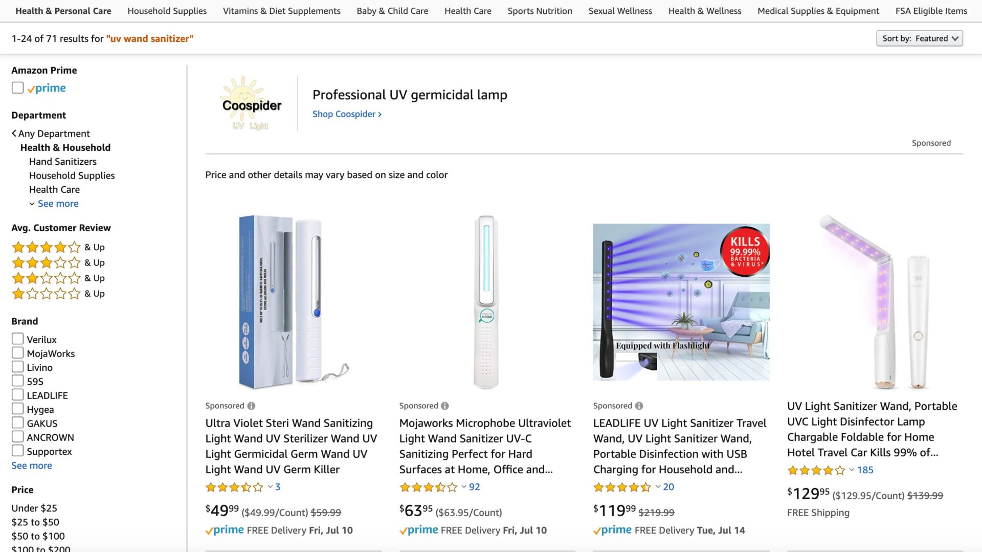 Screenshot: Amazon