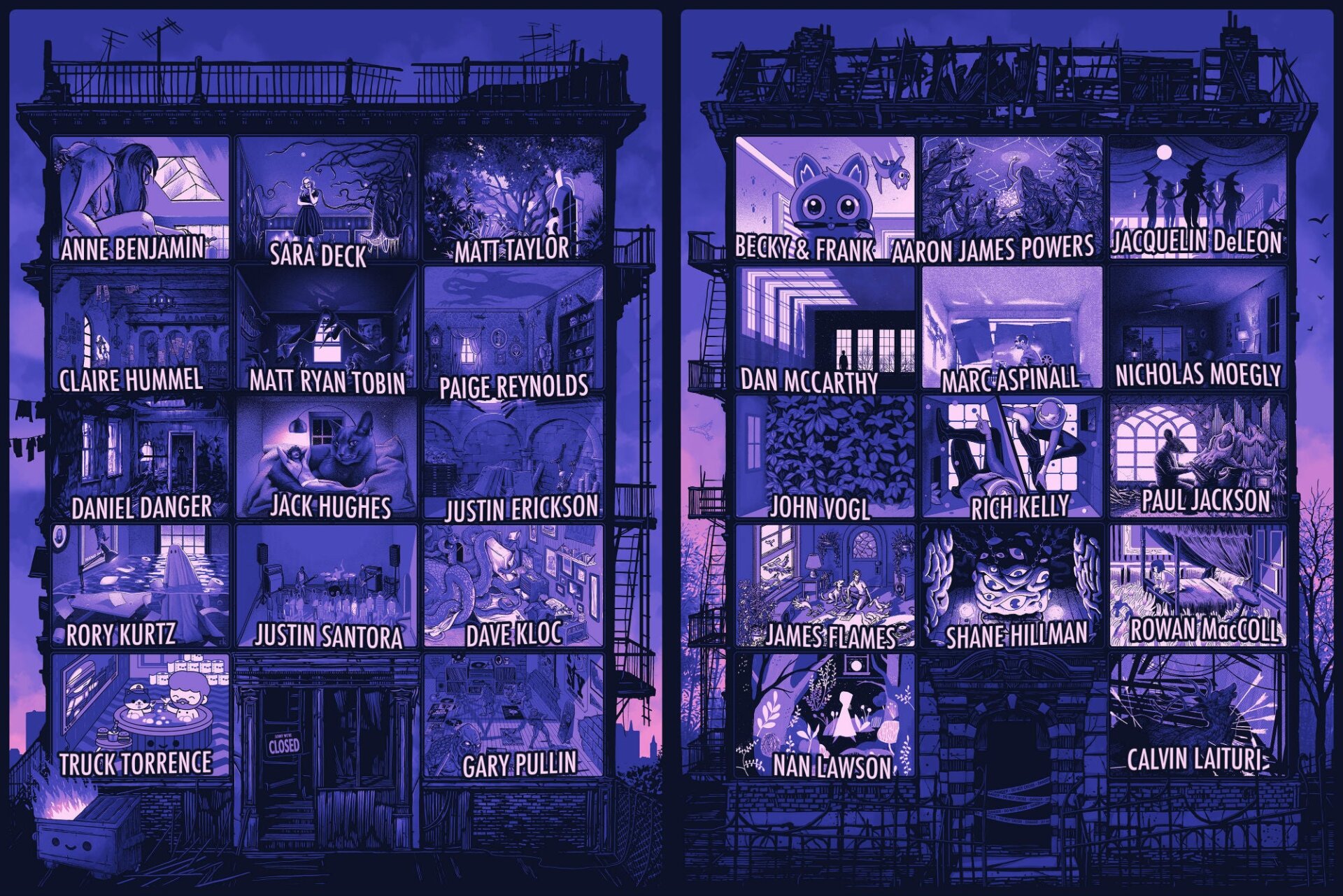 The names of each artist.