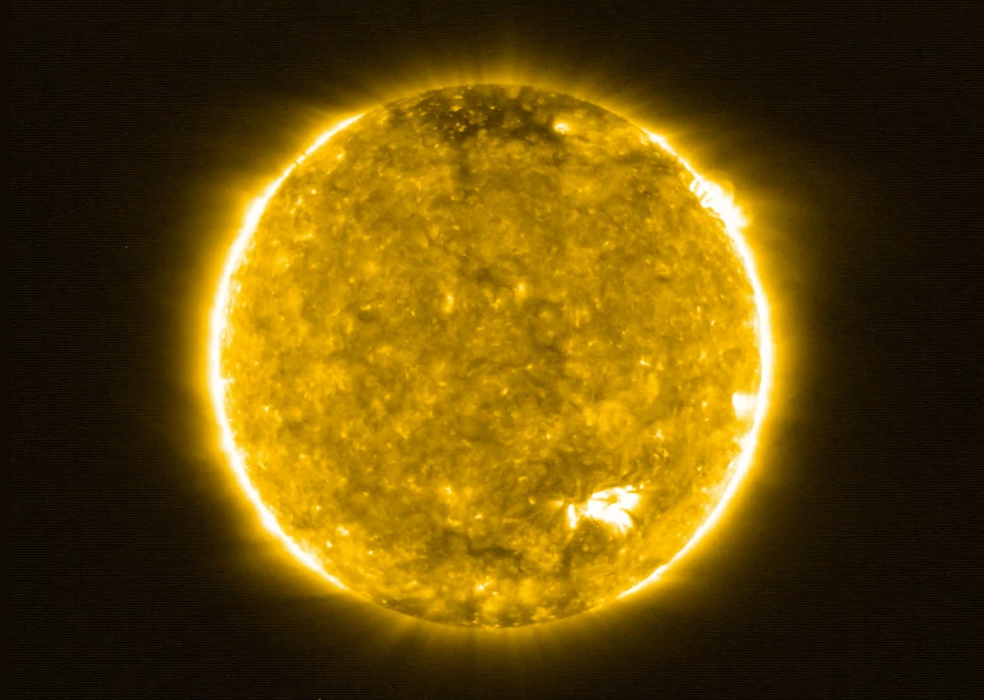 The Sun, as viewed by the Solar Orbiter during its first close approach.