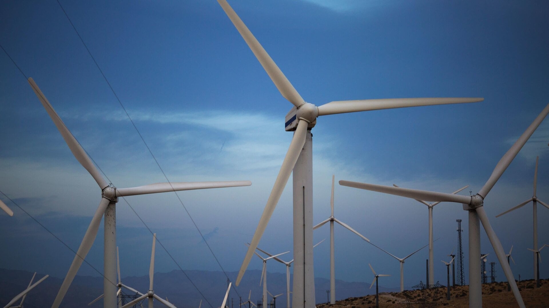 Wind turbines near Palm Springs, California.