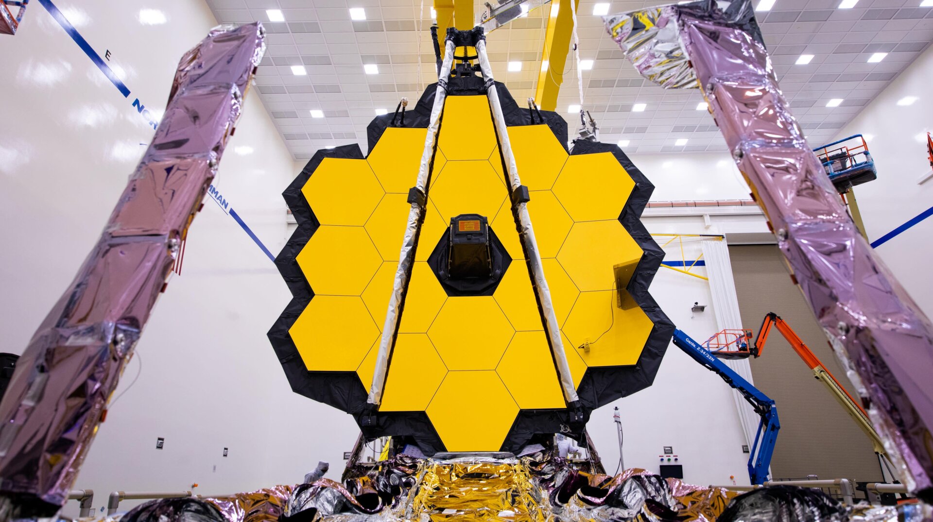 The fully unfurled James Webb Space Telescope.