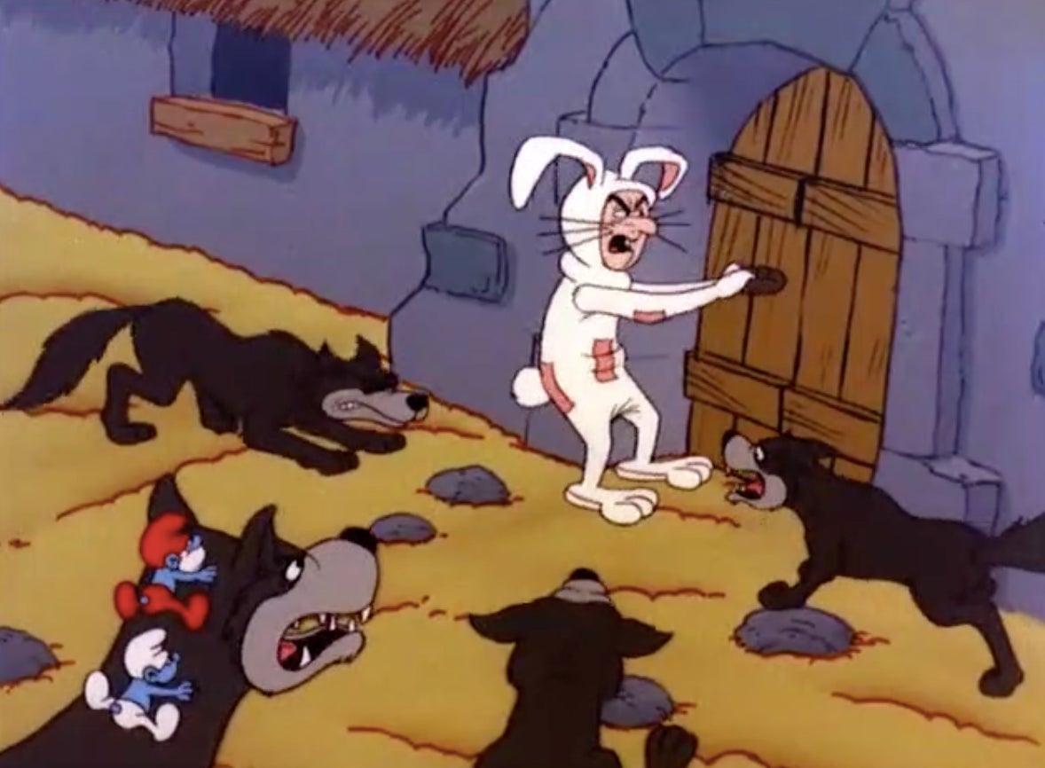 Papa Smurf weighs the moral implications of whether to let wolves murder the gravest threat to the Smurfs’ existence.