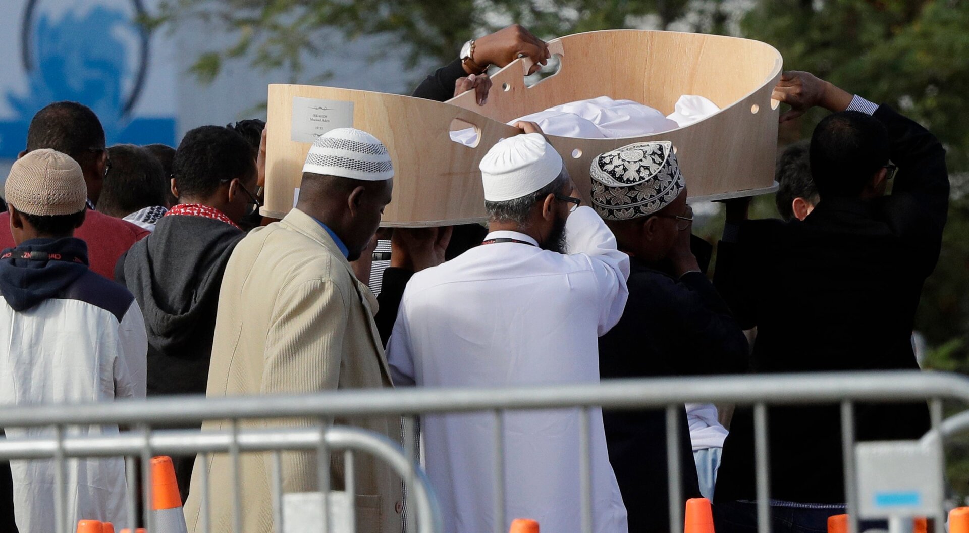 Mourners carry the casket of the youngest victim, 3-year-old Mucaad Ibrahim, at the Memorial Park Cemetery in Christchurch, New Zealand on March 22, 2019. 