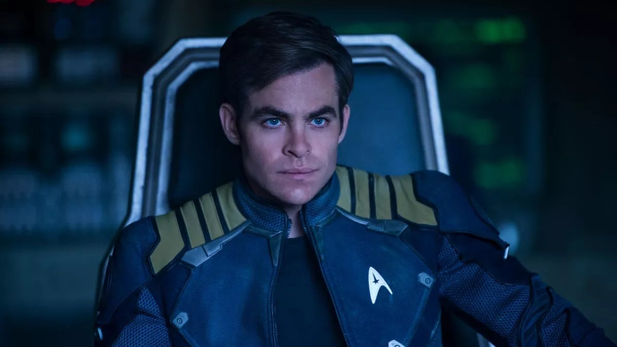 Chris Pine as Kirk in Star Trek: Beyond.