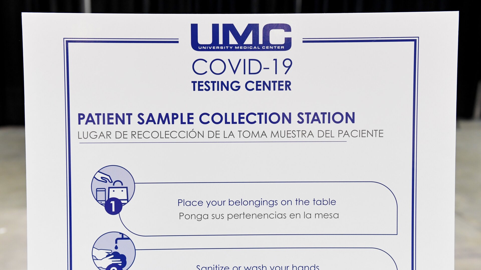 A coronavirus (COVID-19) testing site inside Cashman Center on August 3, 2020 in Las Vegas, Nevada, being run by the University Medical Center of Southern Nevada and the Nevada National Guard