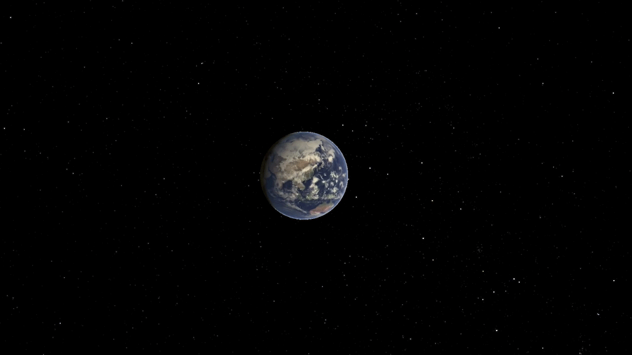 Animation showing the asteroid’s trajectory bending during its close approach to Earth. 