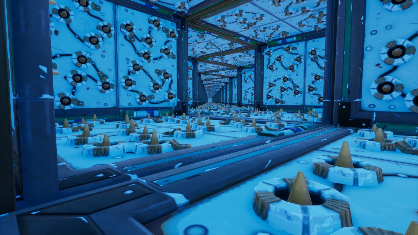 A trap tunnel chaos map in Fortnite.