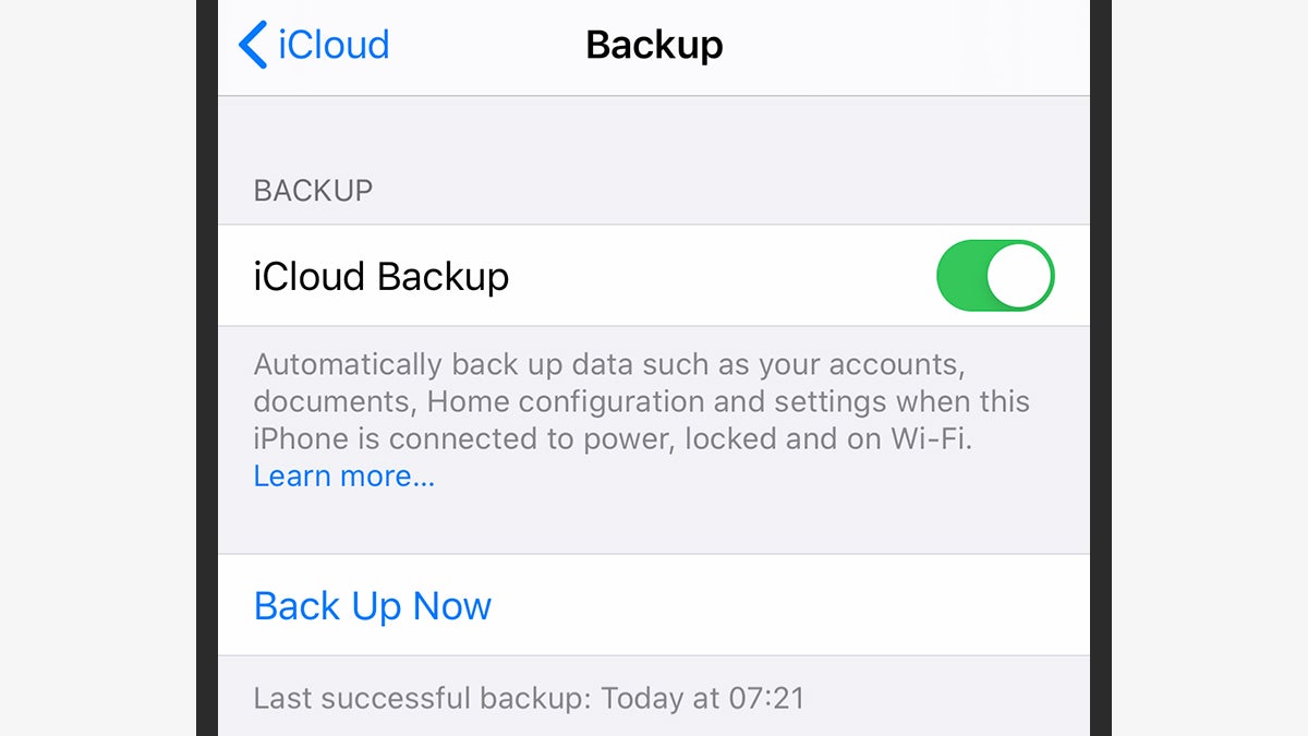 iCloud is a quick and convenient backup option for iOS.
