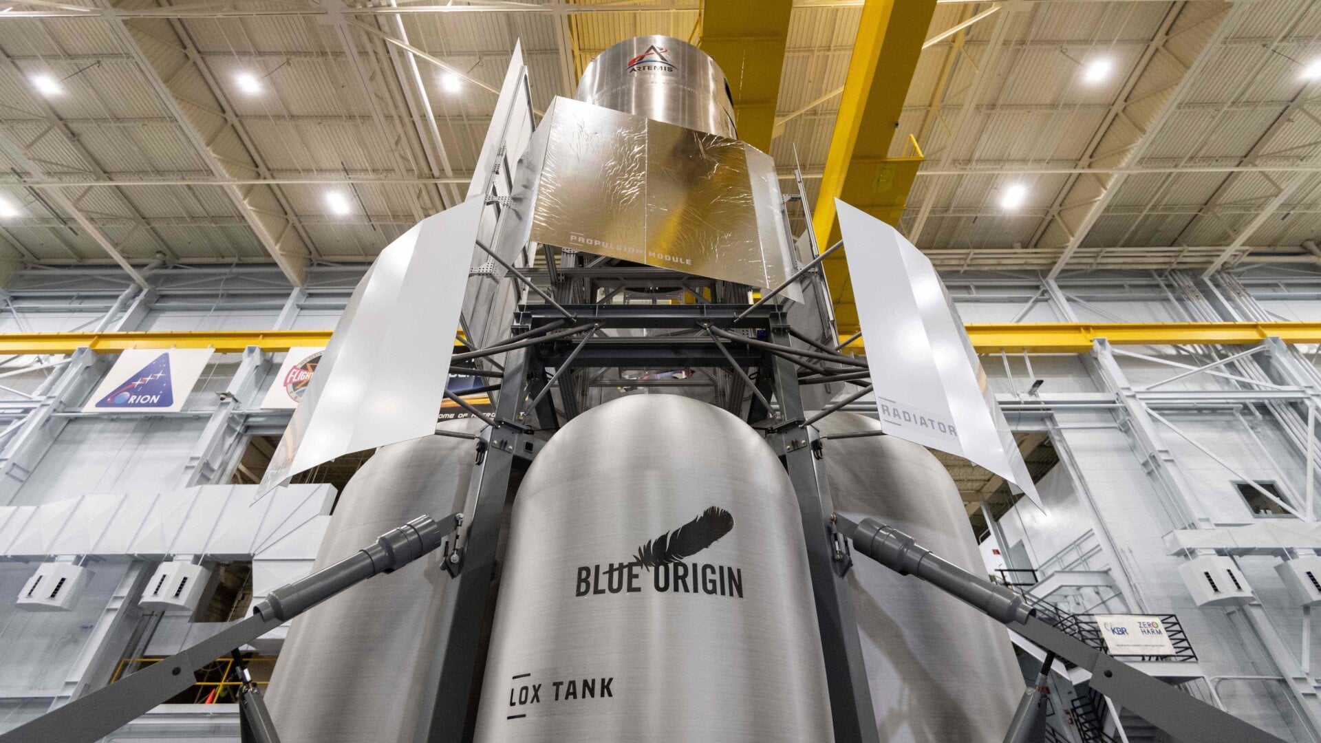 A mockup of Blue Origin’s lunar lander.
